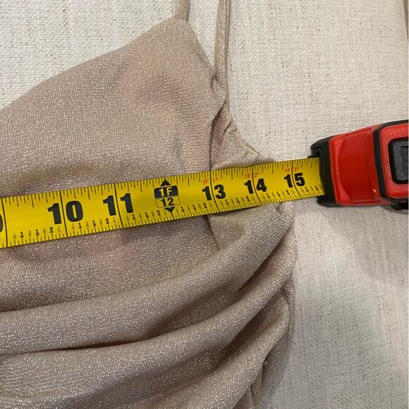 Princess Polly NWT GiGi Glitter Ruched Crop Top in Champagne Women’s Size 12 - Picture 4 of 10